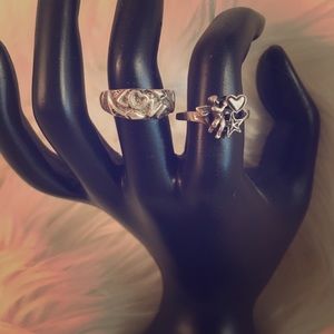 2 sterling silver romantic rings